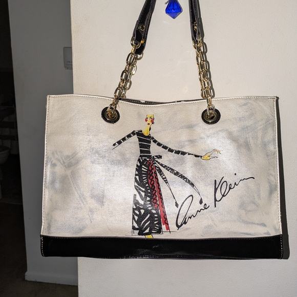 Anne Klein White and Black Women's Tote Bag - Picture 3 of 14